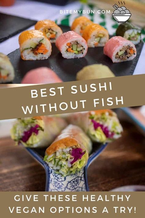 Vegetarian Sushi Rolls, Veggie Sushi Rolls, Make Sushi At Home, Sushi Fillings, Chicken Sushi, Vegan Sushi Rolls, Sushi Vegan, Fish Sushi, Sushi Recipes Homemade