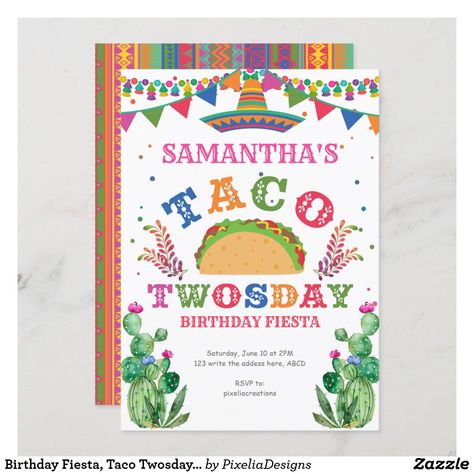 Birthday Fiesta, Taco Twosday, 2nd birthday Invitation Fiesta Birthday Party Ideas, Taco Twosday Birthday, Boy 2nd Birthday, Taco Twosday, 2nd Birthday Party For Girl, Birthday Fiesta, 95 Birthday, Fiesta Birthday Party, Mexican Birthday