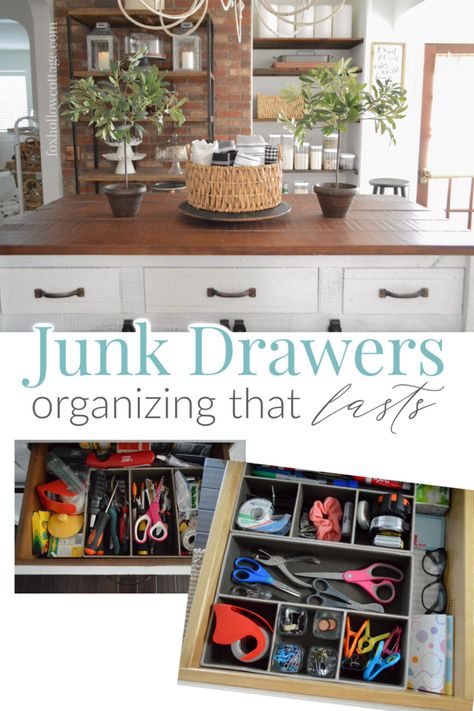 How To Organize A Junk Drawer And Miscellaneous Items - Organizing for good, tips and ideas! #organizingideas #simpleorganizing #easyorganizing #junkdrawer Chore Organization, Kitchen Junk Drawer, Life Budget, Junk Drawer Organizing, Junk Drawers, Cheap Organization, Tool Drawers, Dollar Store Organizing, Miscellaneous Items