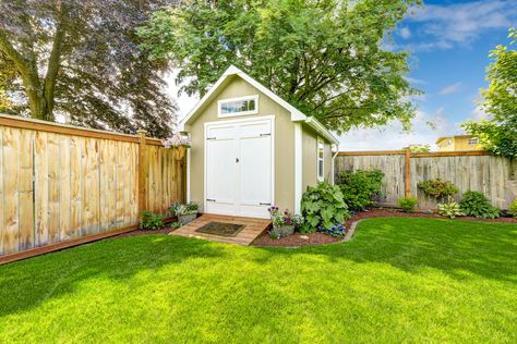 Small Shed, Small Garden Shed, Shed Landscaping, Garden Shed Ideas, Landscaping Tools, Shed Ideas, Backyard Storage, Small Sheds, Backyard Sheds