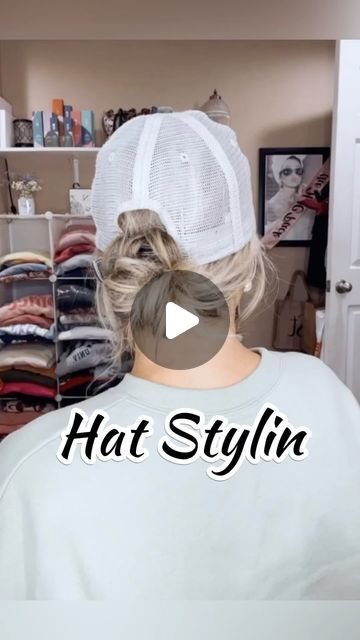 How To Wear A Hat With Short Hair Baseball Cap, Hairstyles With A Ball Cap, Bun With Baseball Caps, Hair In Ball Cap Style, Hair Styles With A Hat Baseball Caps, Hats For Short Hair Women, Hair With A Hat Baseball Caps, Softball Mom Hairstyles, Cute Ways To Wear A Baseball Hat