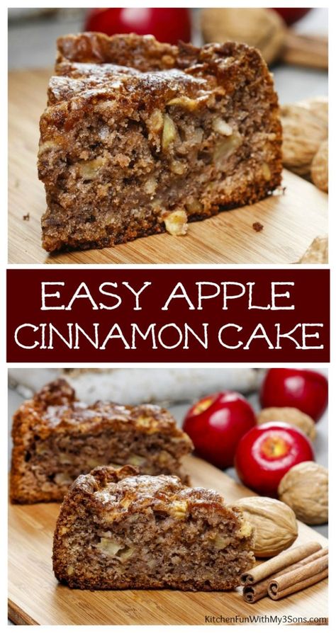 Cinnamon Apple Cake, Apple Cake Recipe Easy, Apple Cinnamon Cake, Apple Cake Recipe, Cinnamon Cake, Apple Dessert Recipes, Apple Cake Recipes, Cinnamon Apple, Easy Cinnamon