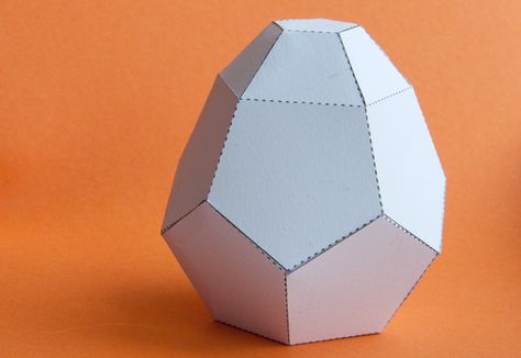 Egg - A simple template to download and make. | www.robives.com 3d Egg Template, 3d Paper Egg Template, Egg Paper Craft, Origami Egg, Curtain Box, Egg Template, How To Make Eggs, Cardboard Design, Cardboard Box Crafts