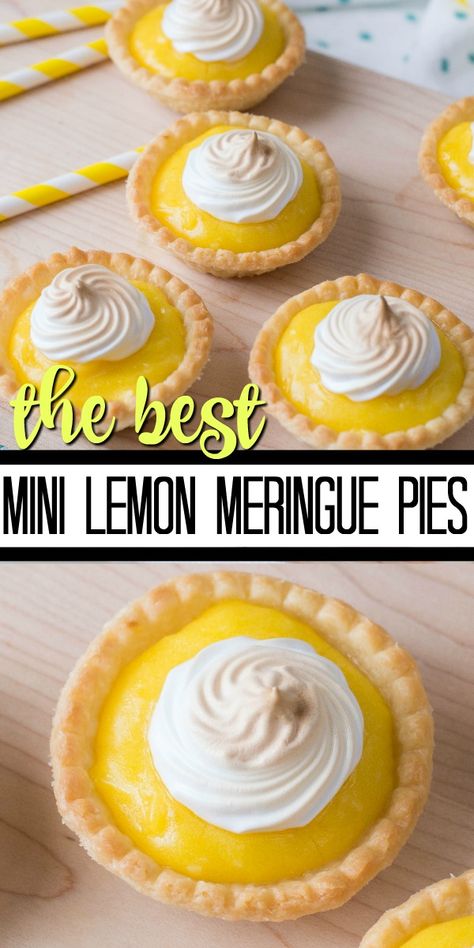 Mini Lemon Meringue Pies, Meringue Pies, Mini Pie Recipes, Lemon Meringue Tart, Meringue Pie Recipes, Lemon Dessert Recipes, Pies Maker, Spring Desserts, Lemon Meringue Pie