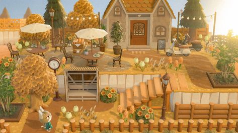 bailey🌱 hhp addict on Twitter: "Kitty's cafe ☕️🐱🍂… " Outside House Animal Crossing, Acnh Homes Exterior, Home Acnh Exterior, House Ideas Animal Crossing Exterior, Acnh Island Home Exterior, Acnh Home Exterior Design Cottagecore, Acnh Neighbor House Ideas, Acnh Home Ideas Exterior, Acnh Country Theme