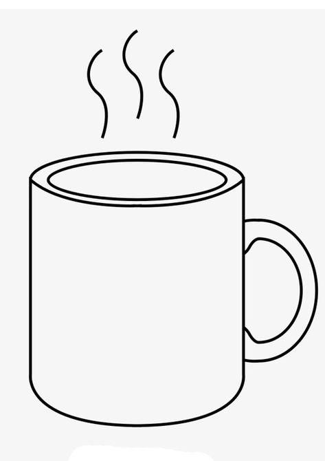 Coffee Mug Printable Template, Mug Pictures Ideas, Coffee Mug Template Free Printable, Coffee Mug Clipart, Coffee Cup Coloring Pages, Mug Drawing Simple, Coffee Mug Outline, Coffee Cup Drawing Simple, Mug Coloring Page