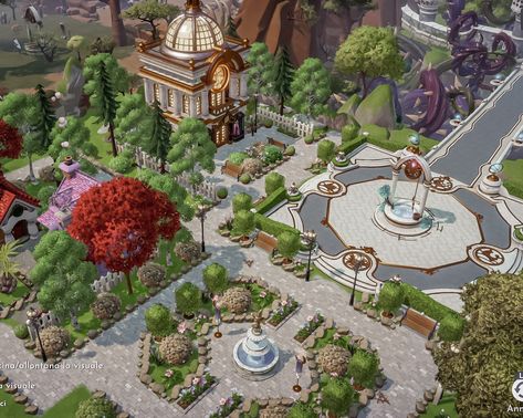 Dreamland Ideas, Disney House Ideas, Disney Island, Mickey House, Valley Game, Plaza Design, Disney Dreamlight Valley, Valley Landscape, Valley Village