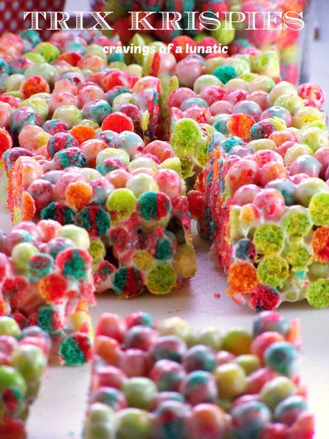 Trix Cereal, Rice Krispie Bars, Krispie Treats Recipe, Marshmallow Treats, Cereal Treats, Cereal Bars, Allu Arjun, Rice Crispy Treats, Crispy Treats