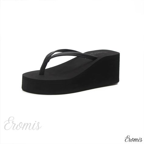 Eromis - Minimalist and Stylish Beach Slides with Flat Sole, Slip-Resistant for Outdoor Wear Royal Goth, Trendy Flats, Beach Slides, Beachwear Fashion, Beach Flip Flops, Black High Heels, Outdoor Wear, Olivia Mark, Flat Sandals