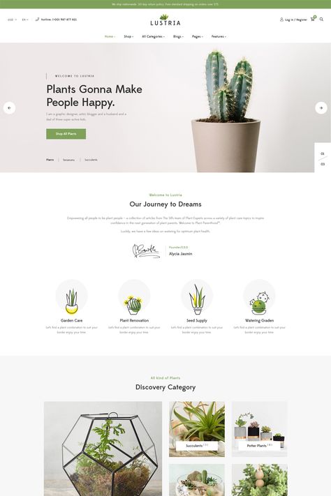 The "Lustria - Multipurpose Plant Store WordPress Theme" is a versatile theme designed for creating websites related to plant stores, nurseries, gardening, and related businesses. Creating Websites, Plant Store, Wordpress Theme Design, Squarespace Website, Create Website, Shopping Websites, Nurseries, Store Design, Wordpress Theme