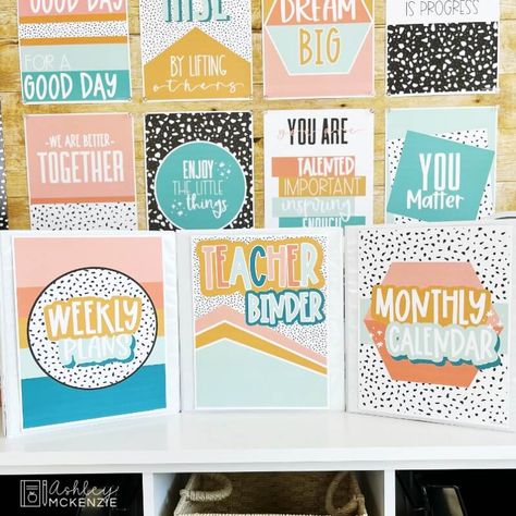 Free Teacher Binder, Ashley Mckenzie, Calm Classroom, Teacher Toolbox Labels, Classroom Welcome, Word Poster, Binder Cover, Teacher Binder, Classroom Decor Themes