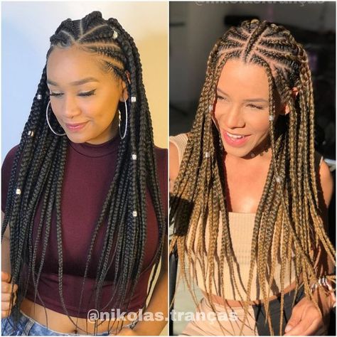 Big Box Braids, Big Box Braids Hairstyles, African Hair Braiding Styles, Easy Hair Updos, Fulani Braids, Holiday Hairstyles, Cornrow Hairstyles, African Braids Hairstyles, Goddess Braids