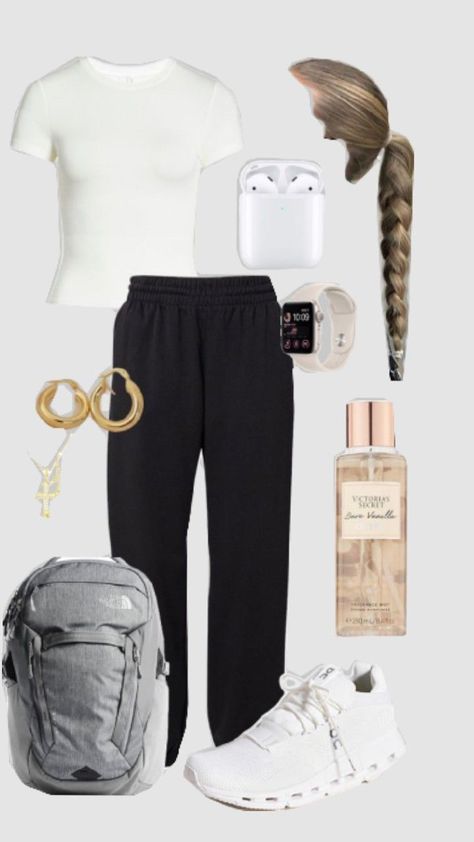 Aesthetic Outfit Ideas Men, Outfit Ideas All Black, Outfit Ideas Art, Black Women Outfit Ideas, Black Sweatpants Outfit, Outfit Ideas For School Casual, Outfit Ideas Layout, All Black Outfit Ideas, Outfit Ideas Black Women