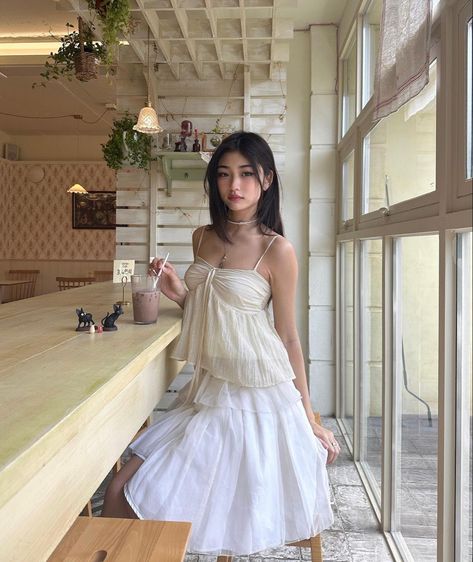 thejuliama on ig Babydoll Top Outfit, Maxi Skirt Outfits, July 25, How To Pose, Casual Style Outfits, Lookbook Outfits, Aesthetic Outfits, Ulzzang Girl, Outfits Aesthetic