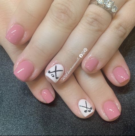 Hockey Mom Nails, Dance Nails Designs, Sports Nails Designs, Hockey Nails Designs, Hockey Nail Art, Sports Themed Nails, Hockey Nails, Dance Nails, Nails 23