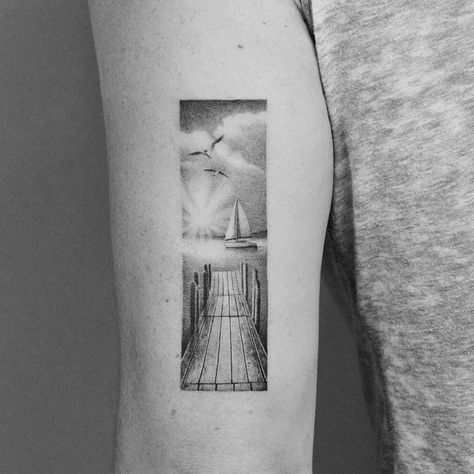 Dock Tattoo, Norway Tattoo, Toronto Tattoo, Lake Tattoo, Anatomy Tattoo, Bolt Tattoo, Autumn Tattoo, Framed Tattoo, Landscape Tattoo