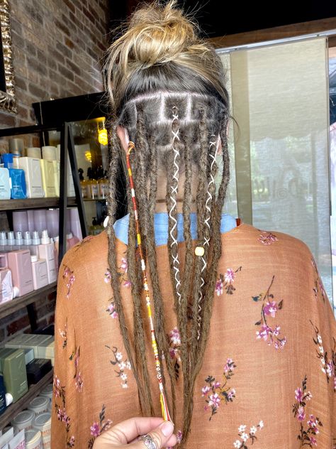 Half Locks Hair, Bottom Half Dreads, Synthetic Dreads Half Head, Half Head Of Dreadlocks, Few Dreadlocks In Hair, Peek A Boo Dreadlocks, Underneath Dreadlocks, Half Dreadlock Hairstyles, Half Head Of Dreads