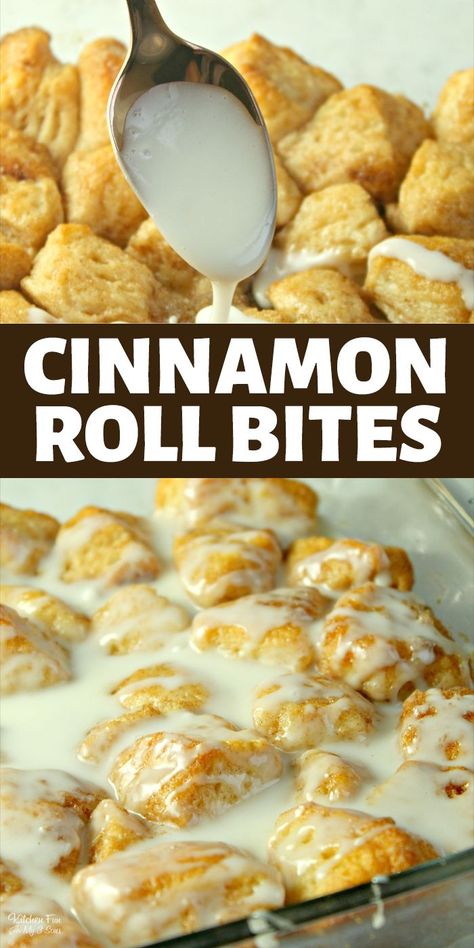 Canned Cinnamon Roll Ideas, Refrigerated Biscuit Recipes, Canned Biscuit Recipes, Recipe Using Canned Biscuits, Camp Breakfast, Cinnamon Roll Bites, Biscuit Dough Recipes, Biscuit Cinnamon Rolls, Homemade Glaze