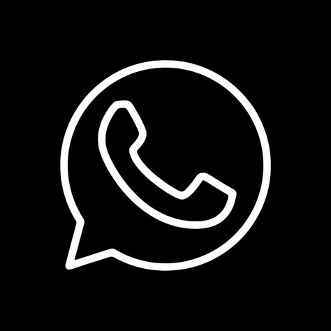 Black And White App Icon Whatsapp, Black And White Whatsapp Icon, Black Whatsapp Icon, Whatsapp App Icon, Black Widget, Whatsapp App, Homescreen Background, Logo Design App, Homescreen Idea