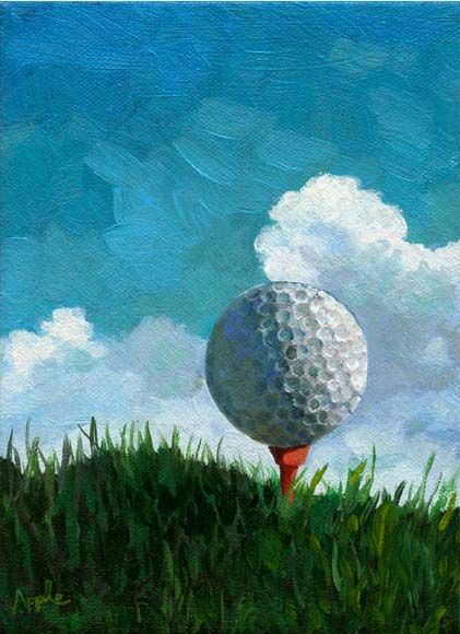 Mighty Golf Ball #1 Golf Artwork, Golf Painting, Golf Pictures, Golf Art, Greeting Card Art, Cute Canvas Paintings, Art Folder, Small Canvas Art, Daily Painting