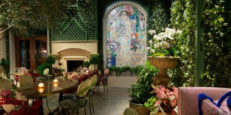 the-garden-room-garden-bar-restaurant-architecture-interior-design-1 Garden Room Atlanta, Persian Restaurant, Best Places To Propose, The Garden Room, Boxwood Garden, Mosaic Murals, Restaurant Concept, Tree Sculpture, Garden Bar