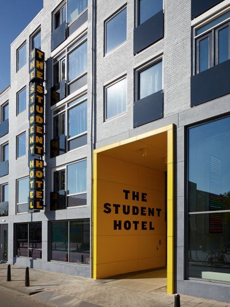 The Student Hotel The Hague, Hotel ★★★ in The Hague (Den Haag) · HostelsClub Student Hostel, Student Hotels, Hostels Design, Space Hotel, Hostel Room, The Hague Netherlands, Student Home, Hotel Exterior, School Interior