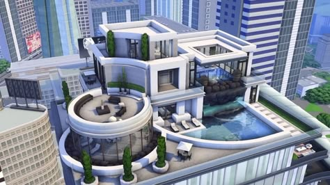 Sims Penthouse Ideas, Sims 4 Aquarium Build, Sims 4 San Myshuno Penthouse, Stargazer Lounge Sims 4, Sims 4 Futuristic House, Fountainview Penthouse Sims 4 Renovation, Torendi Tower Penthouse Sims 4, San Myshuno Penthouse, Sims 4 Shopping Mall