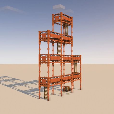 Krysot | Minecraft scaffolding idea With this scaffolding, you'll be a star on every construction site! Follow @krysot_cz for more Minecraft ideas… | Instagram Minecraft Excavation Site, Minecraft Fire Escape, Minecraft Scaffolding Ideas, Scaffolding Minecraft, Minecraft Forklift, Post Apocalyptic Minecraft Builds, Minecraft Podium, Minecraft Stronghold Ideas, Scifi Minecraft Builds