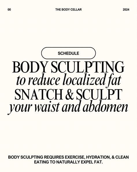 THREE REASONS BODY SCULPTING DOESN’T WORK ↓ 😔😢🥹 1. YOU ARE NOT HYDRATING You can have the best sculptor, she can have the best machines, & the best technique but if you are dehydrated your body WILL NOT expel that fat. ✨Body Sculpting is mostly a technology that is created to affect your fat cells, but at the end of the day it is non-invasive so unless you do your part to stimulate your lymphatic system & flush your body you will not see great results! 2. Your technician isn’t using the... Body Sculpting Benefits, Body Sculpting Quotes, Wood Therapy, Esthetician Marketing, Body Contour, Cell Therapy, Loose Skin, Post Ideas, Social Media Design Graphics