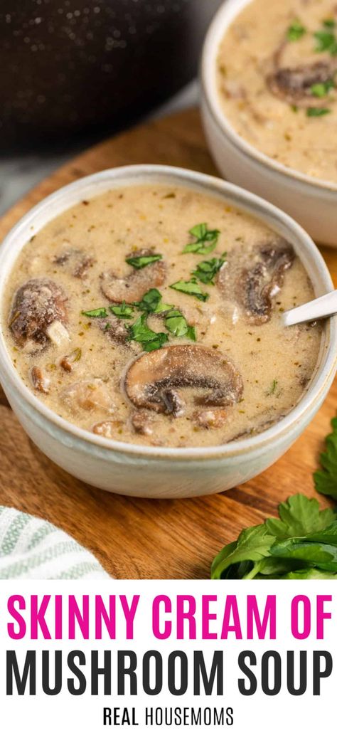 Mushroom Recipes Healthy, Cream Soup Recipes, Creamy Mushroom Soup, Mushroom Soup Recipes, Cream Of Mushroom Soup, Cream Of Mushroom, Spinach Stuffed Mushrooms, Crock Pot Soup, Creamy Soup