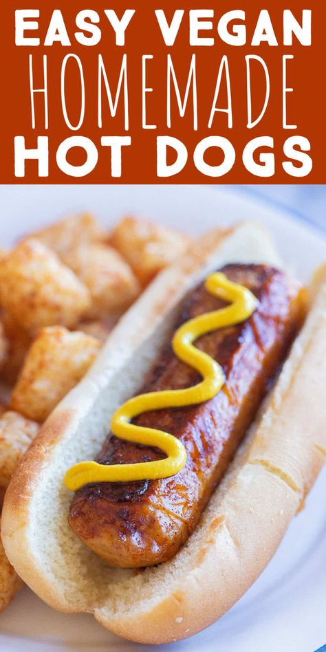 Vegetarian Hot Dog, Homemade Hot Dogs, Vegan Meat Recipe, Vegan Meat Substitutes, Vegan Hot Dog, Vegetarian Meat, Mapo Tofu, Firm Tofu, Hot Dog Recipes