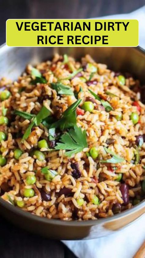 Vegetarian Dirty Rice Recipe – Cravefuly Vegetarian Dirty Rice, Louisiana Dirty Rice Recipe, Dirty Rice Recipe Easy, Cajun Dirty Rice Recipe, Vegetarian Rice Recipes, Cajun Dirty Rice, Dirty Rice Recipe, French Green Lentils, Vegan Worcestershire Sauce