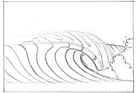 How to draw Waves: Simple, Step By Step and two option Draw Waves, Ocean Wave Drawing, Wave Drawing, Water Drawing, Sea Painting, Art Instructions, Surf Art, Drawing Lessons, Step By Step Drawing