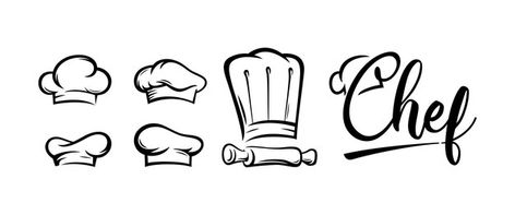 Chef restaurant modern logo set | Premium Vector #Freepik #vector #cap-logo #hat-logo #hat #logo-set Chef Restaurant, Cooking Logo, Chef Logo, Female Chef, Food Logo Design, Vector Icons Illustration, Bakery Logo, Chef Hat, Restaurant Logo Design