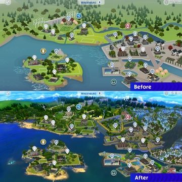 Windenburg Map Replacement - DOWNLOAD | 20th Century Plumbob on Patreon Los Sims 4 Mods, San Myshuno, Muebles Sims 4 Cc, Casas The Sims 4, Sims 4 Gameplay, Sims4 Clothes, Fairytale Castle, Best Sims, Hogwarts School