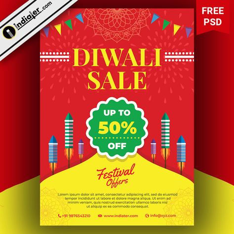 Best Diwali Sale Discount Poster, Banner or Flyer design Diwali Flyer Design, Diwali Offer Poster Design, Furniture Sale Poster, Offers Banner, Templates Facebook, Big Sales Banner, Safety Poster, Diwali Poster, Hindi Calligraphy