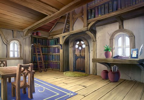 Holt House Interior Art - Disgaea 2: Cursed Memories Art Gallery House Interior Art, Cottage Core House Interior, Cave Village, Anime Houses, Bedroom Wallpapers, Gacha Background, Cottage Core House, Memories Art, Anime House