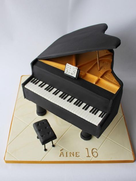 Grande Piano, Bolo Musical, Piano Cake, Music Themed Cakes, Piano Cakes, Music Cakes, Music Cake, Grand Piano, Specialty Cakes