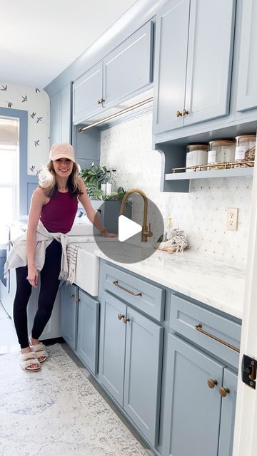 Lauren Jansen | DIY on Instagram: "Laundry room functionality tour! Because I’ve been on a mission to make this room as beautiful and functional as humanly possible ✨ LINK BELOW 👇

I built in some mesh drying racks for sweaters and long slide out shelves for hampers and storage…

But here are a few upgrades I’ve added to take the room to the next level!

- CABINET DAMPERS - grab cabinet dampers to screw into the top corner of your face frame (hinge side) to convert your cabinet doors into soft close without the headache of a hinge change.
- RETRACTABLE EVERYTHING - I added a retractable hanging rod for quick steaming sessions, drying rack for larger items, and a clothesline for the biggest items you need to hang dry.
- STEP STOOL - I tucked a brass step stool behind my dryer so I could fu Vertical Pull Out Drying Rack Laundry, Hanging Clothes Laundry Room, Laundry Cabinets With Hanging Rod, Laundry Room Pull Out Drying Racks, Diy Laundry Cabinet Ideas, How To Hang Cabinets Laundry Rooms, Built In Drying Rack Laundry, Laundry Room Hanging Rod, Laundry Room Ideas Stacked Washer Dryer