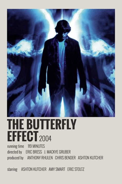 alternative minimalist polaroid poster made by @majaaplb (me) Butterfly Effect Movie Poster, The Butterfly Effect Poster, The Butterfly Effect Movie, Butterfly Effect Poster, Movie Poster Aesthetic, Minimalist Polaroid Poster, Indie Movie Posters, Film Recommendations, The Butterfly Effect