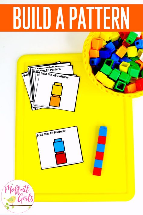 Pattern Math Games Grade 2, Unifix Cube Activities Preschool, Preschool Math Patterns, Ab Pattern Activities, Math Patterns Activities, Foundation Maths, Patterning Kindergarten, Math Shapes, Early Numeracy