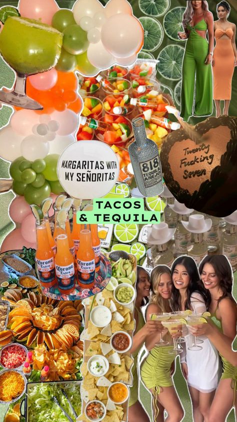 Tequila Birthday, Mexican Dinner Party, Coachella Birthday, Taco Bar Party, Margarita Party, 21st Bday Ideas, Mexican Birthday, Cowgirl Birthday Party, Tacos And Tequila