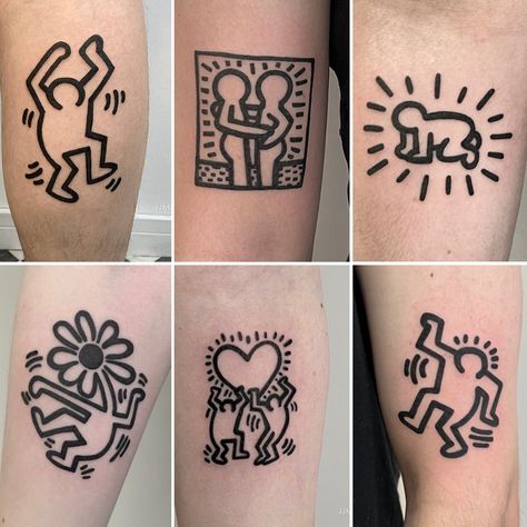 Keith Haring Tattoo Ideas, Keith Flint Tattoo, A Tribe Called Quest Tattoo, Keith Haring Heart Tattoo, Keith Harrington Tattoo, The Prodigy Tattoo, Wallows Band Tattoo, Keith Haring Tattoo Small, Is What It Is Tattoo