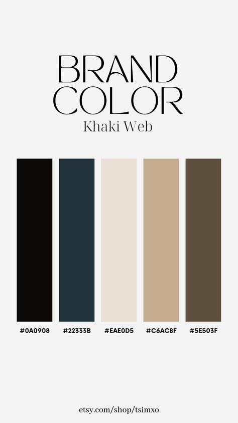 Neo Classic Color Pallete, Office Pallete Color, Dark Brand Color Palette, Formal Colour Palette, Khaki Pallete Color, Oat Color Palette, Luxe Colour Palette, Professional Color Scheme, Regal Colour Palette