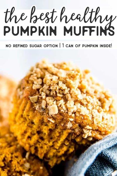 The BEST Healthy Pumpkin Muffins | Whole Wheat & Refined Sugar Free Healthy Pumpkin Muffins, Puree Recipes, Pumpkin Breakfast, Recipes Pumpkin, Pumpkin Recipes Healthy, Cheese Pumpkin, Starbucks Copycat, Healthy Pumpkin, Healthy Muffins