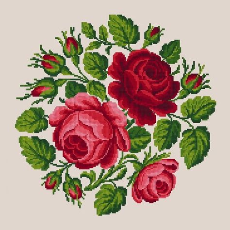 Flowers Cross Stitch Pattern, Rose Cross Stitch Pattern, Flowers Cross Stitch, Tent Stitch, Vintage Cross Stitch Pattern, Vintage Bouquet, Cross Stitch Kitchen, Cross Stitch Pillow, Roses Vintage