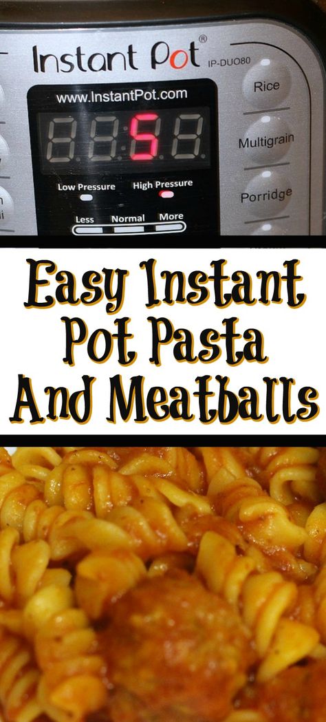 This Easy Instant Pot Pasta and Meatballs is perfect for weeknight dinners with busy schedules plus its a frugal dinner. Just dump in all the ingredients and let it cook for a perfect weeknight dinner that requires no effort at all. #instantpot #meatballs #pasta Instant Pot Pasta And Meatballs, Instantpot Meatballs, Easy Instant Pot Pasta, Pasta And Meatballs, Meatballs Pasta, Pressure Cooker Pasta, Instant Pot Pasta, Meatball Dinner, Perfect Pasta