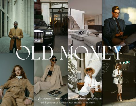 10 Old Money Presets Lightroom Presets Luxury Aesthetic Fashion Presets Classy Presets Old Money Filter, Summer Presets, Luxury Aesthetic, Photo Filters, Presets Lightroom, Photo Filter, Old Money, Aesthetic Fashion, Lightroom Presets