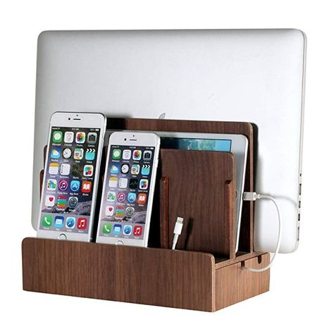 Multi-Device Charging Station Dock and Organizer Multi Charging Station, Electronic Charging Station, Charging Station Organizer, Simplified Living, Useful Stuff, Charging Stations, Usb Charging Station, Office Desktop, Phone Charging