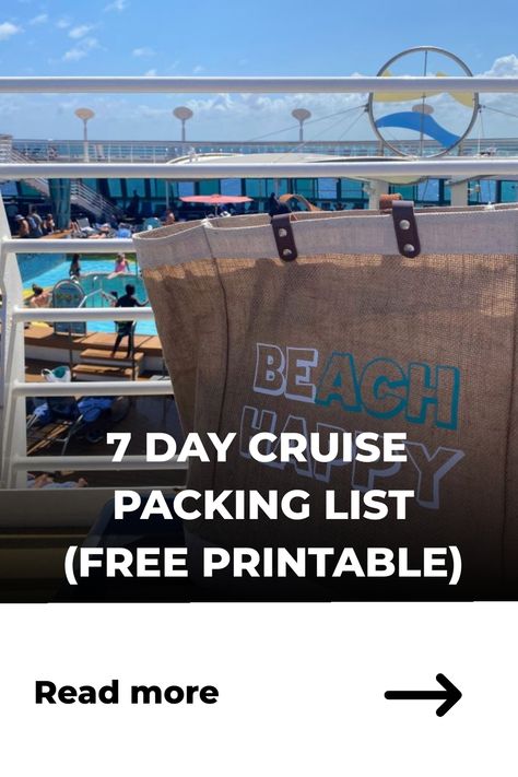 swim bag on a cruise deck. Packing For 7 Day Cruise, 7 Day Cruise Packing List, Cruise Packing List Printable, Packing List Free Printable, Cruise Packing List Caribbean, Cruise Packing Checklist, Caribbean Cruise Packing, Cruise 101, Cruise Packing List